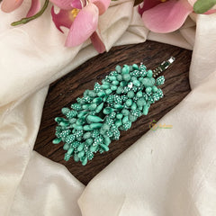 Vriksham Artificial Mogra Buds Hair Clip-Aqua Green-HF-H1055