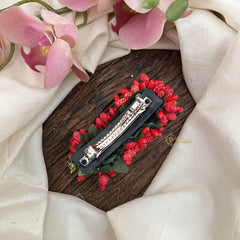 Vriksham Artificial Mogra Buds Hair Clip-Red-HF-H1057
