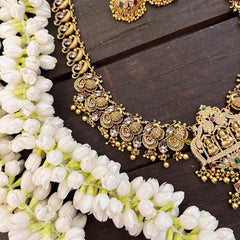 Vriksham Premium AD Stone Lakshmi Haram-Gold Bead-G21252