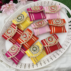 Return Gift Zari Silk Mini Pouches-Sewing Patturn-6 Pieces Set-RG309