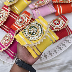 Return Gift Zari Silk Mini Pouches-Sewing Patturn-6 Pieces Set-RG309