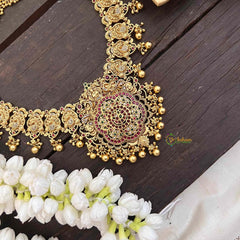 Vriksham Designer Floral Pendant Haram-Gold Bead-G21250