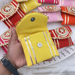 Return Gift Zari Silk Mini Pouches-Sewing Patturn-6 Pieces Set-RG309