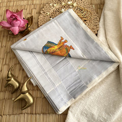 Vriksham Kerala Kasavu Saree With Kathakali & Mohiniyattam Printed Tissue Saree-VS4688