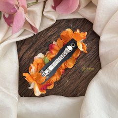 Vriksham Artificial Orange Flower & Orange color Combination Hair Clip-Orange Pearl-HF-H1096