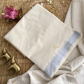 Kasavu Plain Cotton Saree-Silver Zari Patti-VS3470
