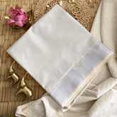 Kasavu Plain Tissue Cotton Saree-Silve Zari Patti-VS3473