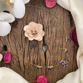 Vriksham Antique Designer Pendant Invisible Chain-Blue-G16997