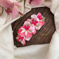 Vriksham Artificial Light PinkFlower & White color Combination Hair Clip-Pink Pearl-HF-H1098