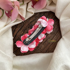 Vriksham Artificial Light PinkFlower & White color Combination Hair Clip-Pink Pearl-HF-H1098