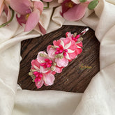 Vriksham Artificial Light PinkFlower & White color Combination Hair Clip-Pink Pearl-HF-H1098