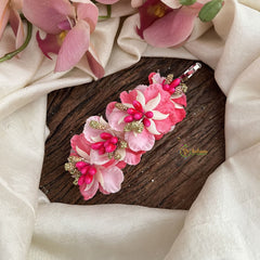 Vriksham Artificial Light PinkFlower & White color Combination Hair Clip-Pink Pearl-HF-H1098