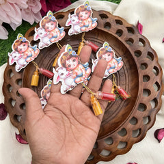 Return Gift Bal Krishna & Kamdhenu Blessing Pack With Kumkum & Haldi-Set Of 6-RG316