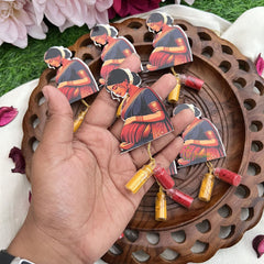 Return Gift Indian Baby Shower Sticker With Kumkum & Haldi-Set Of 6-RG322