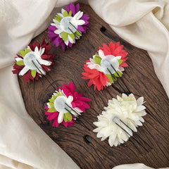Vriksham Artificial Flower Multi Color 5 Set U-Pin Hair Clip-HF-KH1128