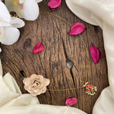 Vriksham Designer Pendant Invisible Chain-Red-Pearl-G16942