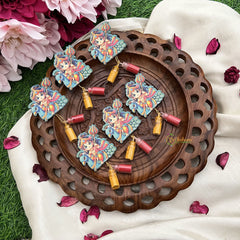 Return Gift Shree Krishna Peacock Pack With Kumkum & Haldi-Set Of 6-RG318