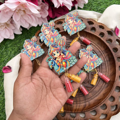 Return Gift Shree Krishna Peacock Pack With Kumkum & Haldi-Set Of 6-RG318