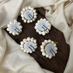 Vriksham Artificial Rose Flower With Jasmine 5 Pieces Hair Pin-HF-KH1111