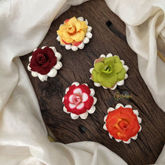 Vriksham Artificial Rose Flower With Jasmine 5 Pieces Hair Pin-HF-H1110