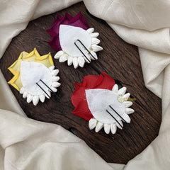 Vriksham Artificial Jasmine With Rose & Peacock Feather Bun Hair Pin-HF-H1089