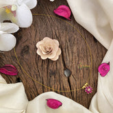 Vriksham Flower Pendant Invisible Chain-Red-G16947