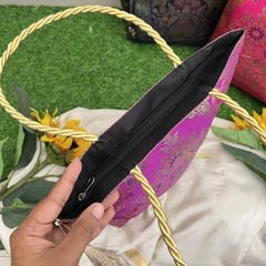 Return Gift Purses-Traditional Printed Slik With Rope Handel -Set Of 3-RG312