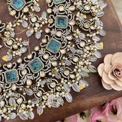 Blue Victorian Diamond Short Neckpeice -VV282