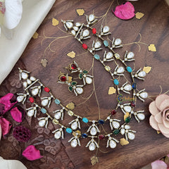 Elegant 2 Layer Multicolor Victorian Diamond Neckpiece-Tear Drop-VV1810