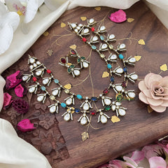 Elegant 2 Layer Multicolor Victorian Diamond Neckpiece-Tear Drop-VV1810