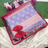 Return Gift Transparent Orgainser Saree Cover with Zipper & Bow-5 Inch-RG332