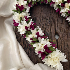 Vriksham Artificial Two Flowers Combination Gajra For Hair Bun-Pink White-HF-H1002