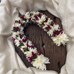 Vriksham Artificial Two Flowers Combination Gajra For Hair Bun-Pink White-HF-H1002