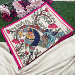 Return Gift Durable Jute With Folk Art Print Saree Organizer-RG333