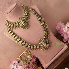 Vriksham Antique Lakshmi With Golden Peacock Bridal Set-Gold Bead-G20764