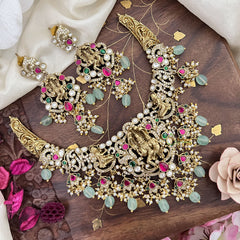 Green Bead Victorian Diamond Temple Choker-VV218