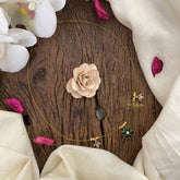 Vriksham Floral & Leaf Shape Pendant Invisible Chain-Green White-G17002