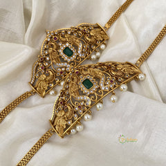 Premium Matt Ethnic AD Stone Four Peacock Vangi / Armlets - G11429