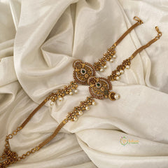 Premium Matt Ethnic AD Stone Dual Peacock Vangi / Armlets - G11428