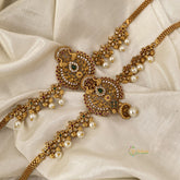 Premium Matt Ethnic AD Stone Dual Peacock Vangi / Armlets - G11428