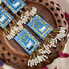 Vriksham Royal Blue Shubh Labh Door Hangings-(Pack of 2)-RG354