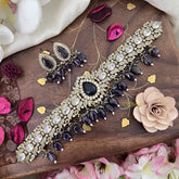 Precious Victorian Diamond High Neck Choker-Tilak-Purple-VV1901