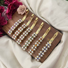 Return Gift Pearl Floral Hair Clips – Set of 6 Gold-Plated Designer Pins-H1139