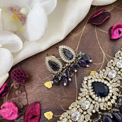 Precious Victorian Diamond High Neck Choker-Tilak-Purple-VV1901