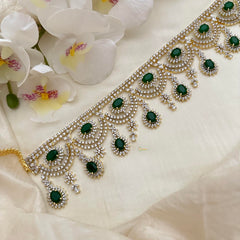 Premium Bridal American Diamond Hip Chain-Green-G14056