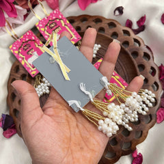 Vriksham Pink Cow Printed Shubh Labh Door Hangings-(Pack of 2)-RG355