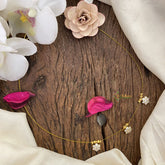 Vriksham Gold Look Alike AD Stone 3 Floral Pendant Invisible Chain-G16985