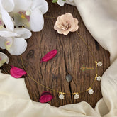 Vriksham Gold Look Alike AD Stone 5 Floral Pendant Invisible Chain-G16986