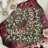 Green Victorian Diamond High Neck Choker-VV265