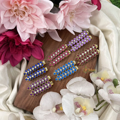 Return Gift Gold-Plated Floral Enamel Hair Clip– Set of 6-H1137